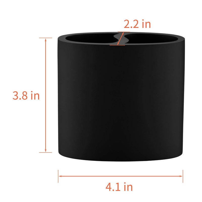 Jincrop Matte Black Resin Toothbrush Holder - Small Electric Toothbrush Organizer for Bathroom Vanity Countertops & Desk, Holds Pencil Brushes/Toothpasteâ€‹ - Image 5